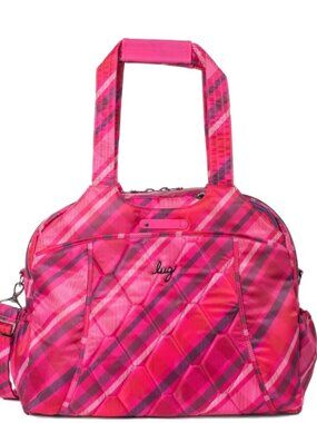 Lug Pontoon 2 Overnight Bag Berry Plaid